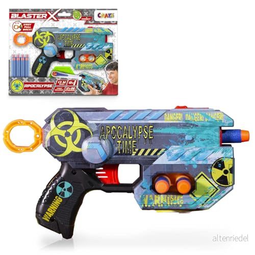 CRAZE Blaster X Foam Guns Strike skumpistol barn 21 cm, 8 dart, skjutbredd 13 m skumblaster leksak 4059779051795