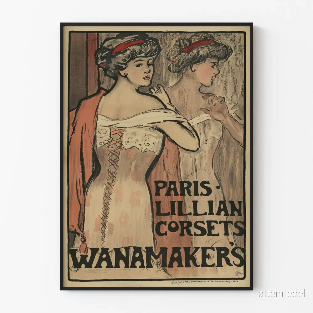 Vintageposter Paris Lillian Corsets Wanamaker’s för väggdekoration Vintageposter Paris Lillian Corsets Wanamaker’s för väggdekoration