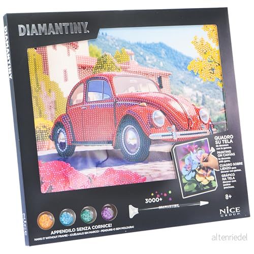 DIAMANTINY Fodra Måla efter siffror Röd Beetle, Multifärg, 32 x 30 2 cm, 96565 8056779965653