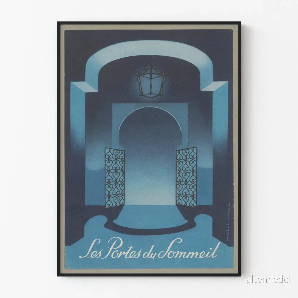 Vintageposter Les Portes du Sommeil - Blå väggdekoration