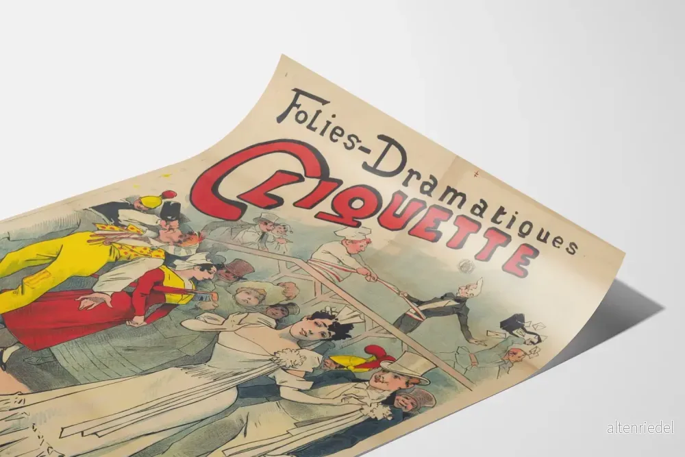 Vintageposter för Folies-Dramatiques Cliquette dekorativ - Bild 3