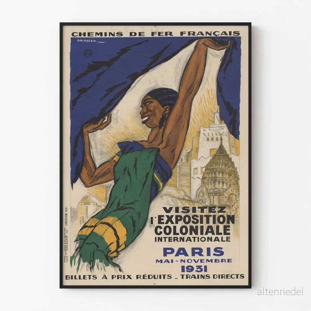 Vintageposter Franska järnvägar - Internationell kolonialutställning 1931