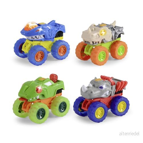 Dickie Toys 203752021 Monster Squad Bil (15 cm) Monstertruck Från 3 år med Coola Effekter, Leksaksbil för Barn, Ljus och Ljud, inkl, 4 olika Varianter, Sumpmässigt Urval 4006333088711