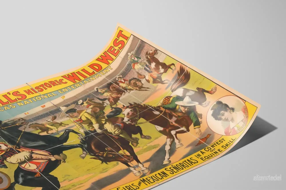 Vintageposter Wild West Pawnee Bill - Westernflickor och Señoritas till häst - Bild 2