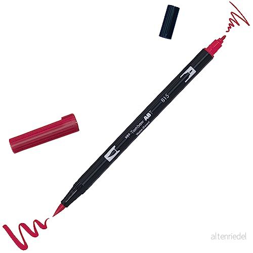 Tombow ABT 815 fiberpenna dubbel pensel penna med två spetsar, cherry 4901991902013