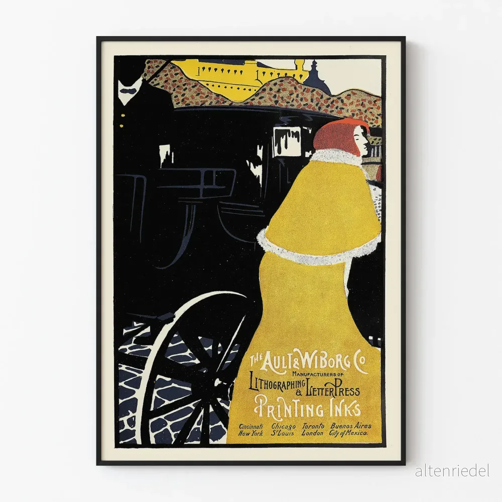 Vintage reklamposter för Ault & Wiborg tryckfärg