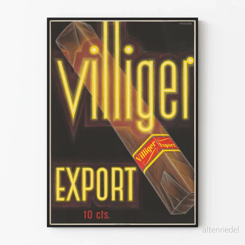 Vintageaffisch Villiger Export för väggdekoration