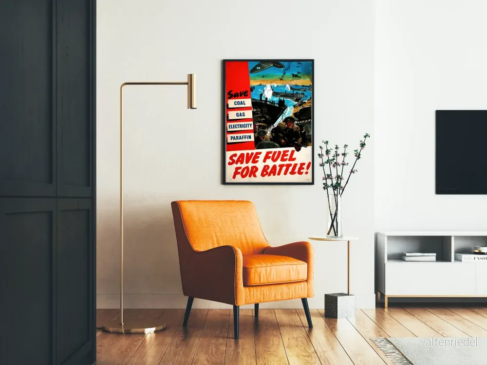 Vintage militär poster för bränsleeffektivitet i striden - Bild 2