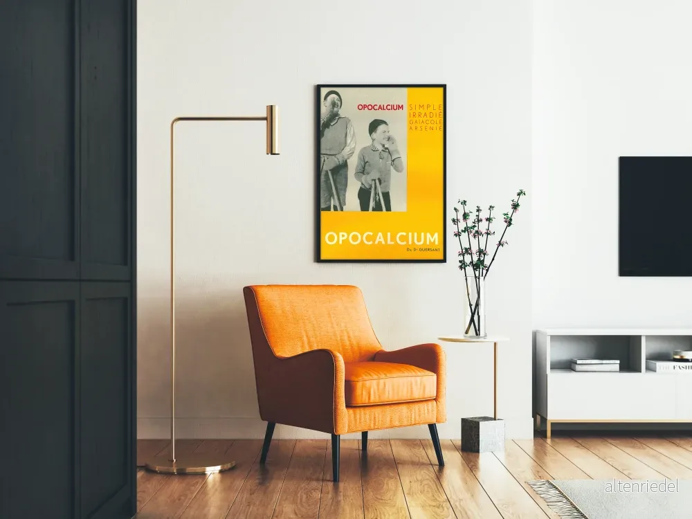 Vintageposter Opocalcium Gul och Svart & Vitt - Bild 2