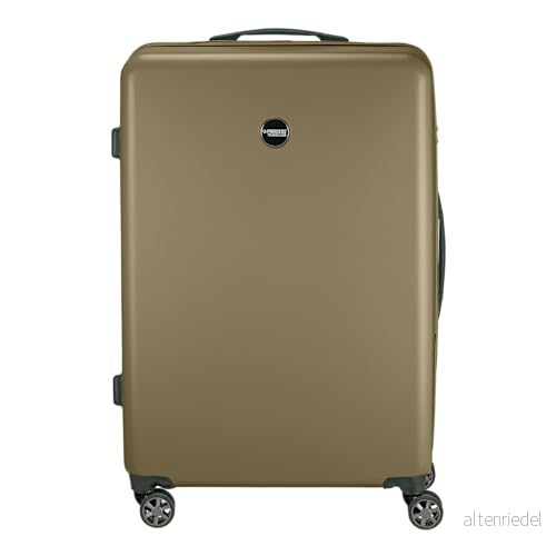 Princess Traveller PT01 Deluxe tillverkad av återvunna material 7 färger och 3 storlekar 4 dubbla svänghjul försänkt TSA lås, Pristin Brons, Große Reisekoffer, Trolley med hårda hjul 8718448071477