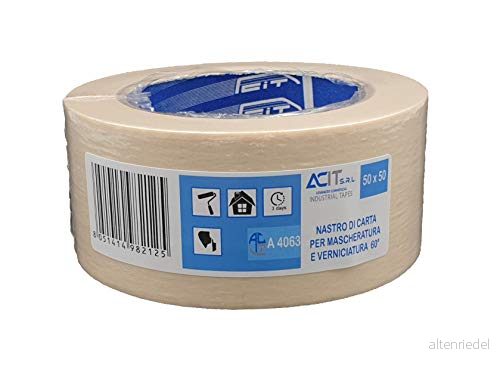 ACIT Pappersmaskeringstejp, målning, 50 m x mm, enkel förpackning, vit 8051414982125