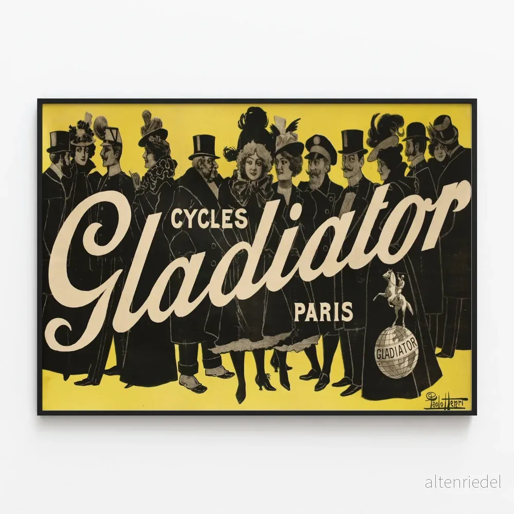 Vintage reklamposter för Cycles Gladiator Paris