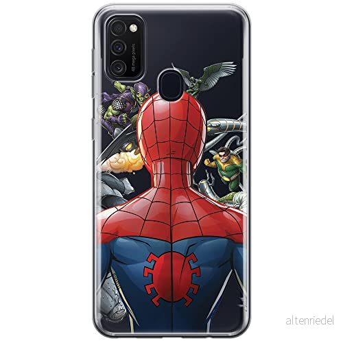 ERT GROUP mobiltelefonfodral för Samsung M21 originalt och officiellt licensierat Marvel mönster Spider Man 004 optimalt anpassad till formen på mobiltelefonen, gedeeltelijk transparant 5903537837482