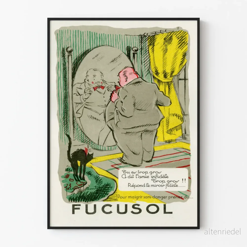 Vintage reklamposter för Fucusol väggdekoration