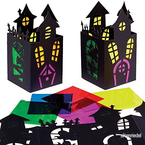 Baker Ross FX188 Ungar Besatt Hus Färgade Glas Lykta Kits 4 Bit Packa 5063067000944