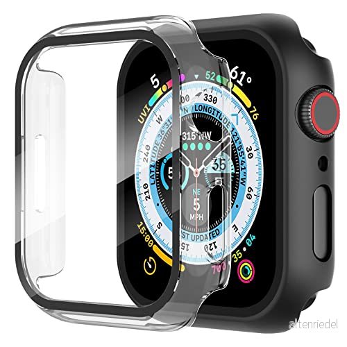 Diruite 2 Pack för Apple Watch Series 9/8/7 45mm Panzerfoil Skyddsfodral, Hård PC Omnidirectional Skärmskydd Ultra Tunn Case iWatch Skyddsfodral 6222058255681