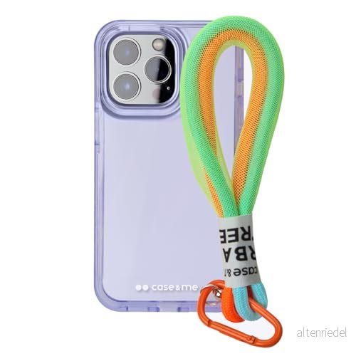case&me Urban Slip fodral för iPhone 12 Pro Max, avtagbart multifunktionssnöre, genomskinligt färgskal, modefodral, lila 8018417418761
