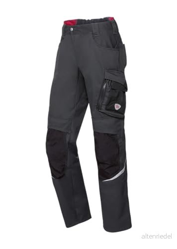 BP 1998-570-5632 arbetsbyxor med knävadderade fickor smal silhuett elastisk ryggrem 65% polyester, 35% bomull kort passform storlek: 44 l färg: antracit/svart 4055301607522