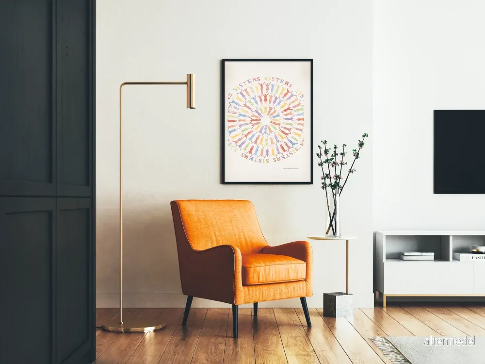 Poster med färgglada systrar och cirklar av kvinnliga figurer - Bild 2