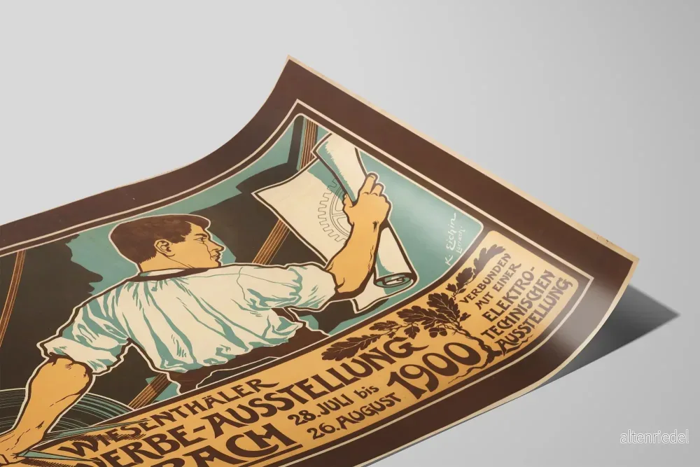 Vintageposter Wiesenthäler Gewerbe-Ausstellung Loerrach 1900 - Bild 2