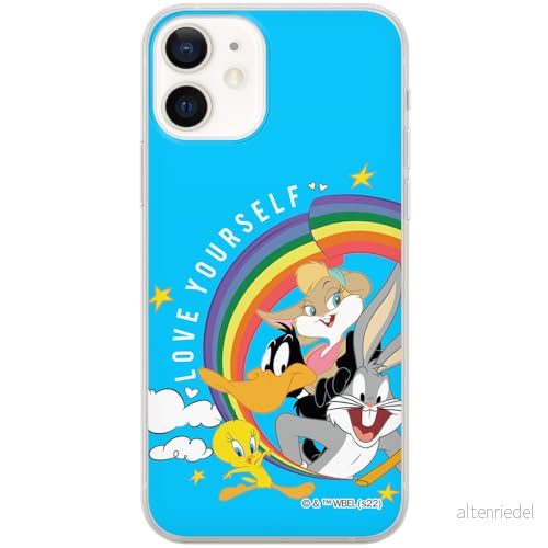 ERT GROUP mobiltelefonfodral för Iphone 12 Mini originalt och officiellt licensierat Looney Tunes mönster 016 optimalt anpassad till formen på mobiltelefonen, fodral tillverkad av TPU plast 5905511997236