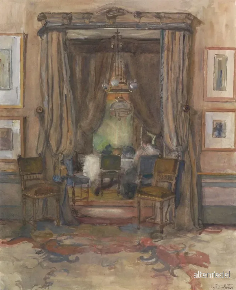 Målning Le salon de la Riouwstraat à La Haye à la lumière du jour - Barbara Elisabeth van Houten | Konsttryck - Bild 2