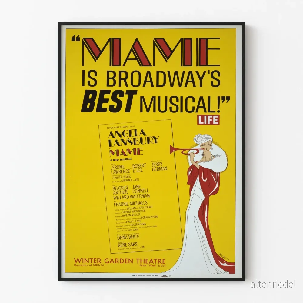 Vintage musikalisk Broadway-affisch Mame - Konstnärlig väggdekoration