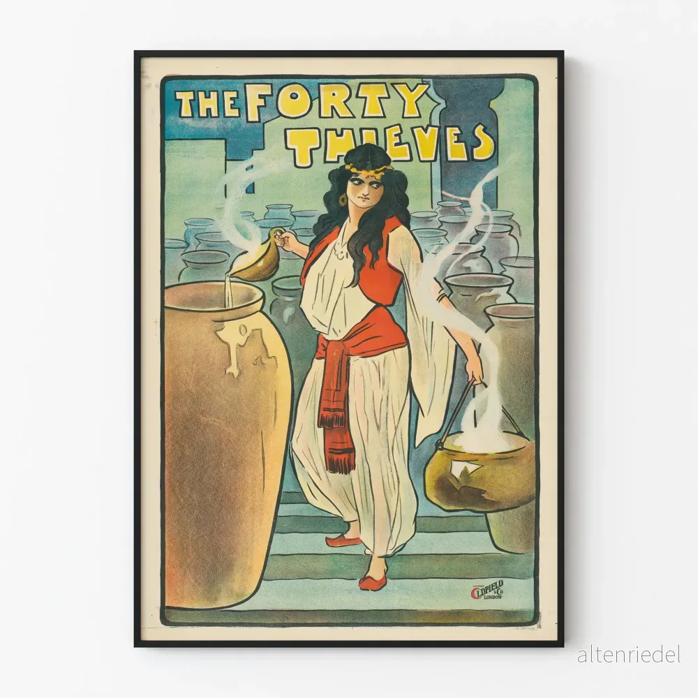 Vintageposter The Forty Thieves - Retro Väggdekoration