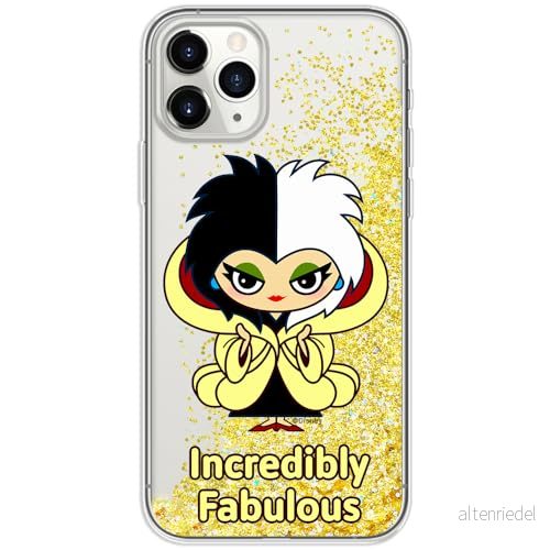 ERT GROUP mobiltelefonfodral för Apple Iphone 11 PRO MAX originalt och officiellt licensierat Disney mönster Cruella 006 optimalt anpassad till formen på mobiltelefonen, med glitter overflow effekt 5905131490704