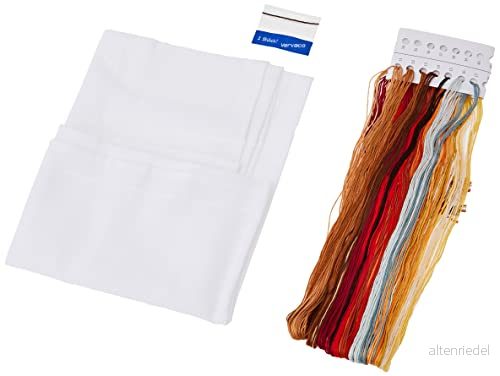 Vervaco korsstygnspaket bordsduk korsstygn för räkning, bomull, vit, 80 x 0,3 cm 5413480503209
