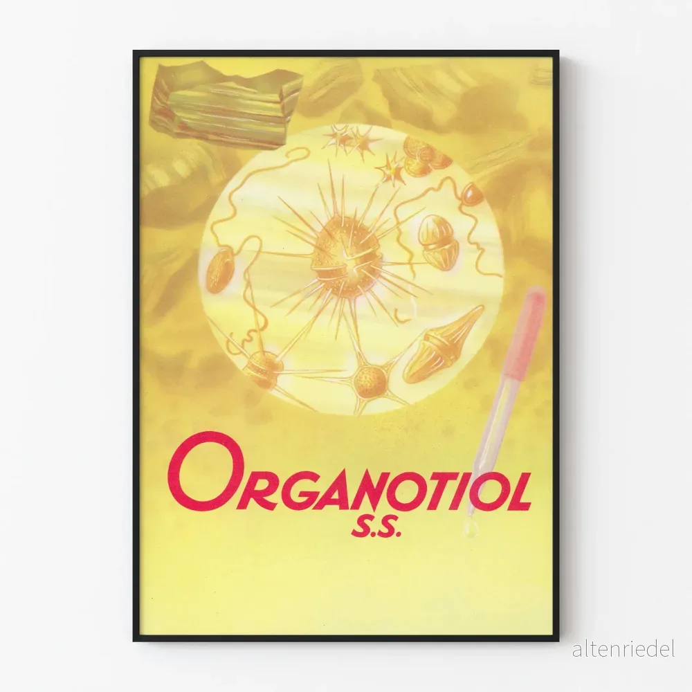 Vintageposter Organotiol S.S. vetenskaplig illustration Vintageposter Organotiol S.S. vetenskaplig illustration