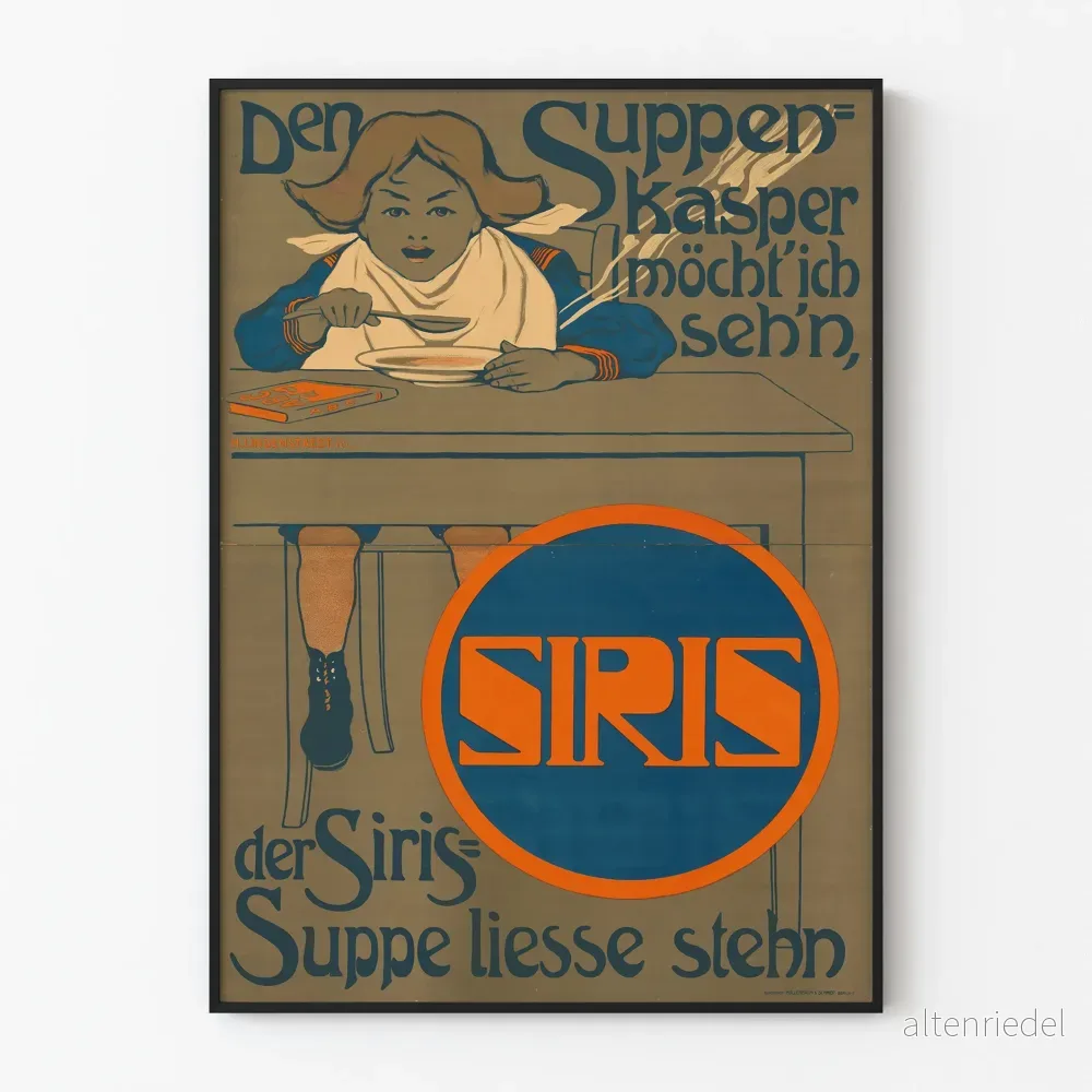 Vintageposter med soppa SIRIS väggdekoration retro