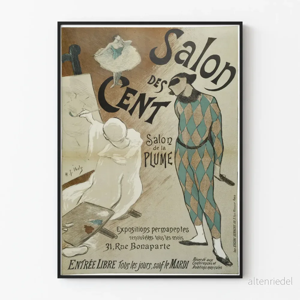 Vintageposter från Salon des Cent - Konstnärlig väggdekoration