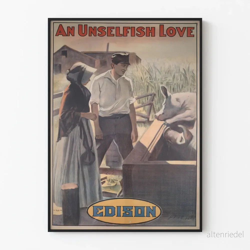 Vintage dekorativ poster En osjälvisk kärlek Edison
