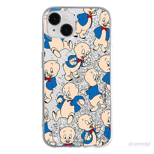 ERT GROUP mobiltelefonfodral för Apple Iphone 14 originalt och officiellt licensierat Looney Tunes mönster Porky Pig 001 optimalt anpassad till formen på mobiltelefonen, med glitter overflow effekt 5905511615277