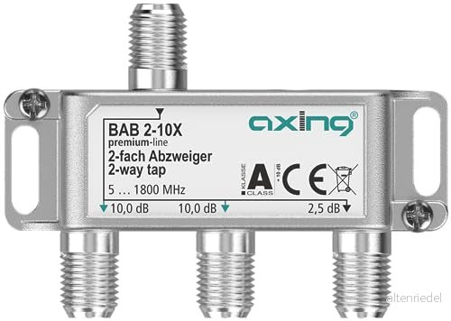 Axing BAB 2 10X vägs grenuttag 10 dB 51800 MHz TV data internet kabel 7611682009316
