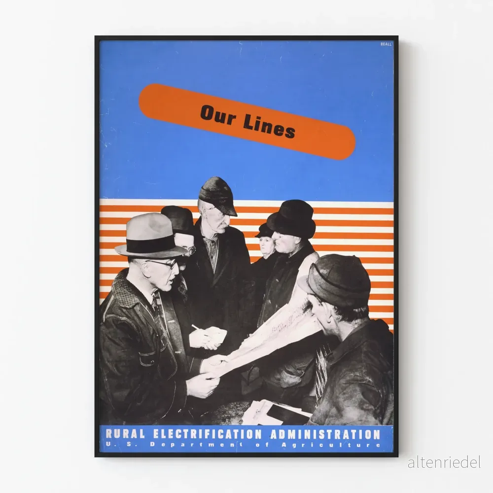 Vintage affisch från Rural Electrification Administration - Vintage väggdekoration