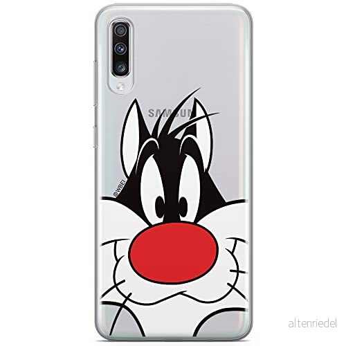ERT GROUP mobiltelefonfodral för Samsung A70 originalt och officiellt licensierat Looney Tunes mönster Sylvester 001 optimalt anpassad till formen på mobiltelefonen, gedeeltelijk transparant 5902980473131