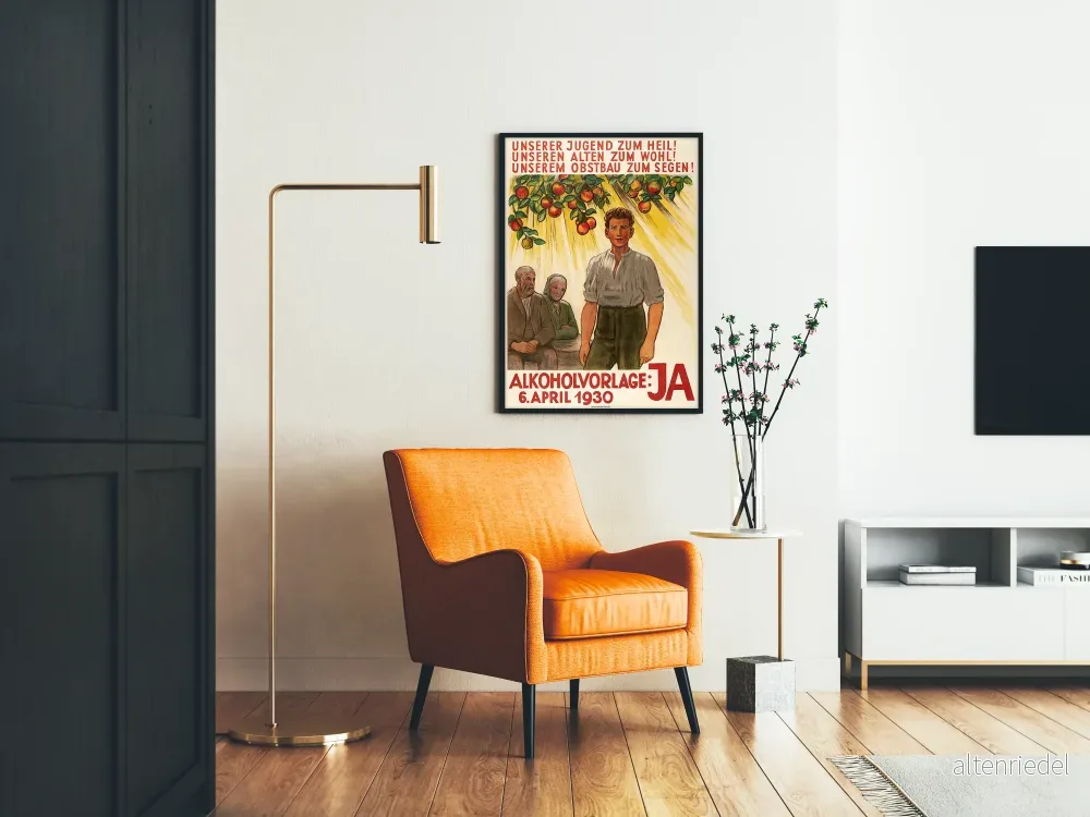 Vintage kampanjposter för pro-alkohol 1930 väggdekoration - Bild 2