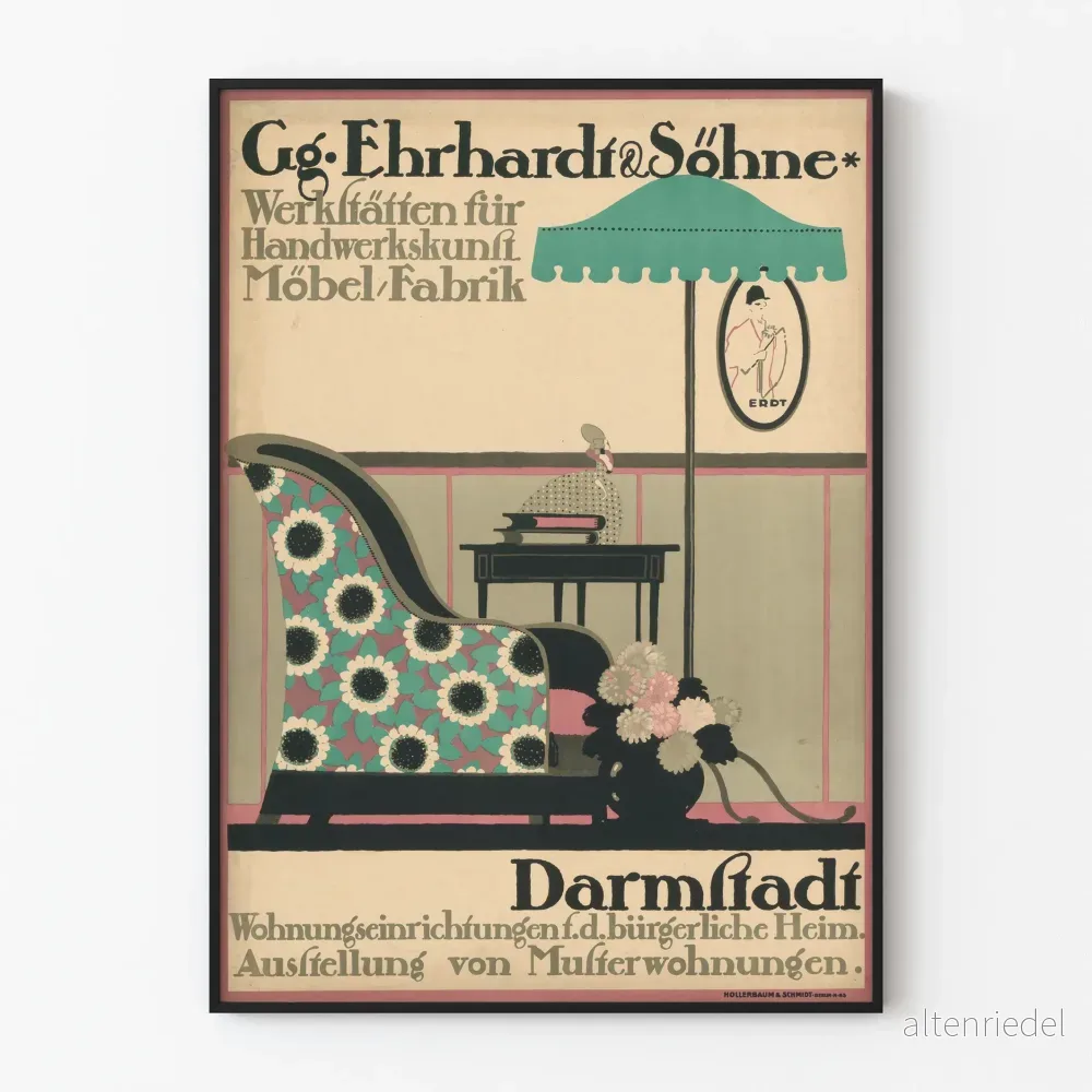 Vintageaffisch för möbler hantverk Ehrhardt & Söhne