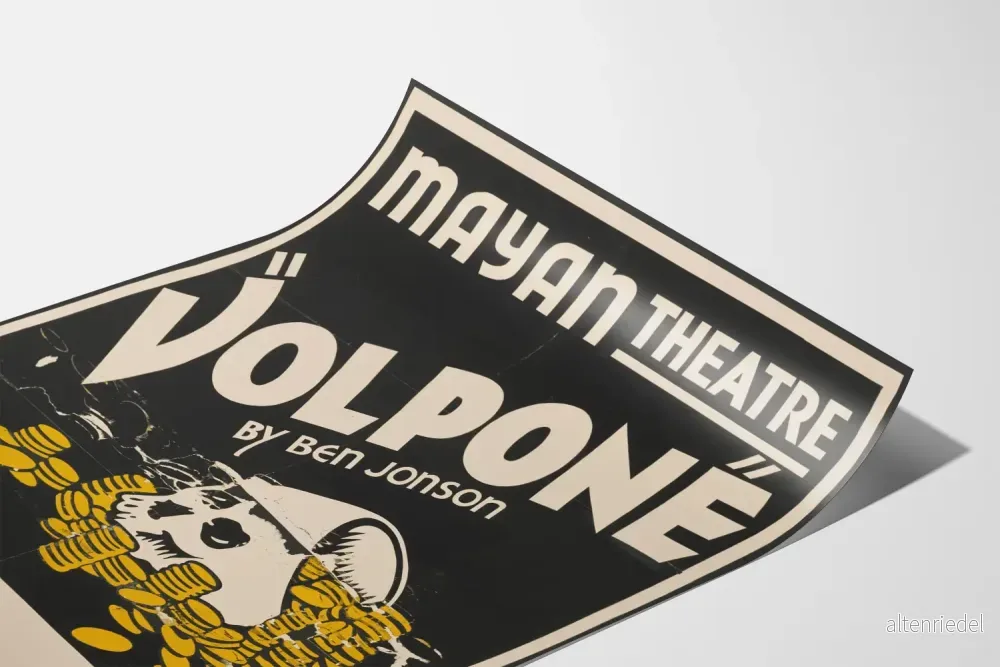 Vintageposter Volpone teater Mayan - dramatisk väggdekoration - Bild 3