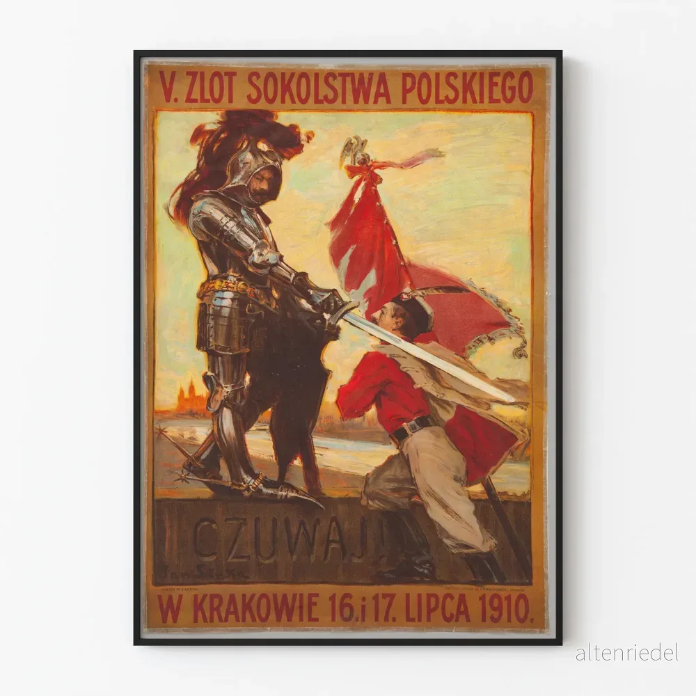Vintageposter V:te kongressen Sokol i Polen i Kraków 1910