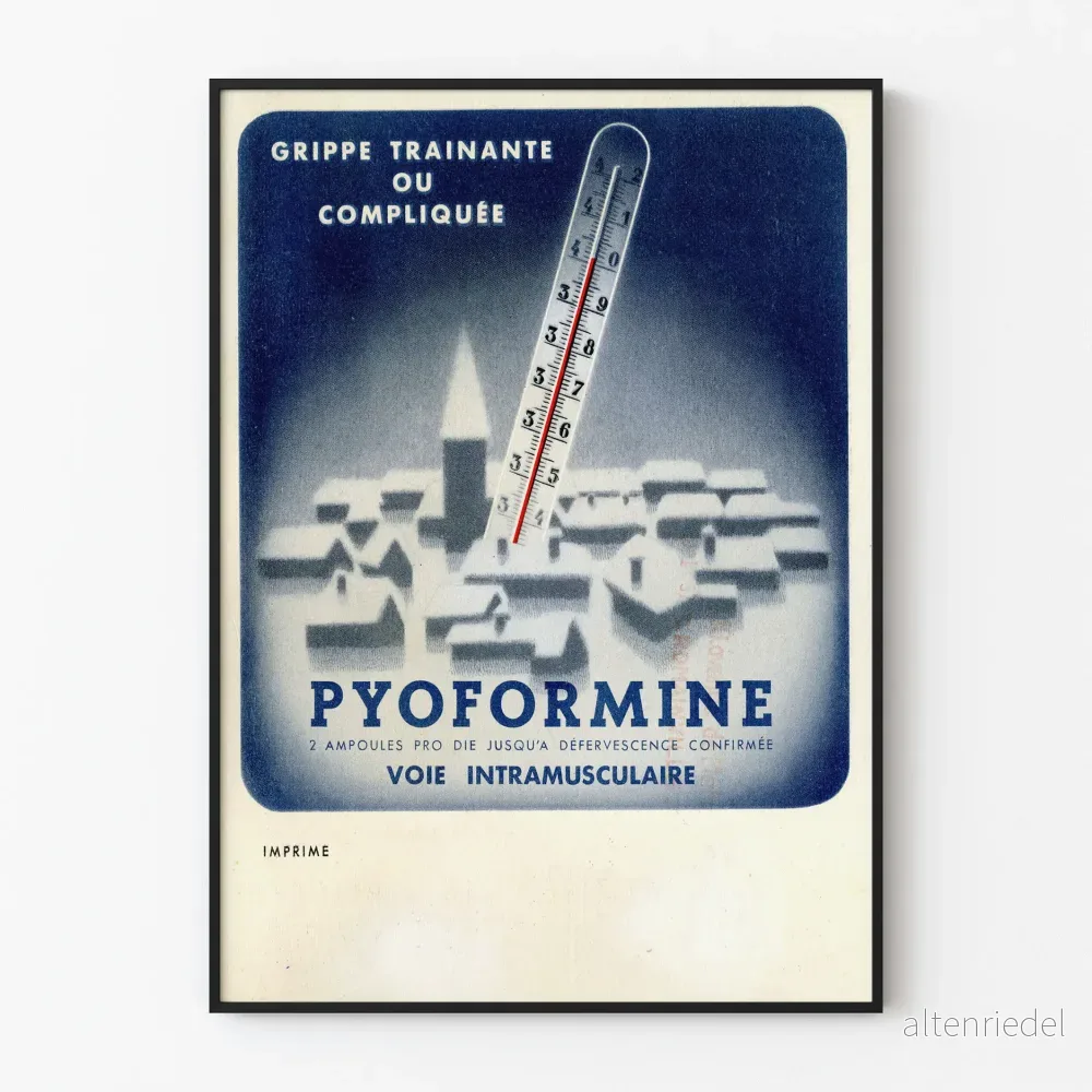 Vintageposter Pyoforine Influensa Hängande Dekoration Väggkunst Vintageposter Pyoforine Influensa Hängande Dekoration Väggkunst