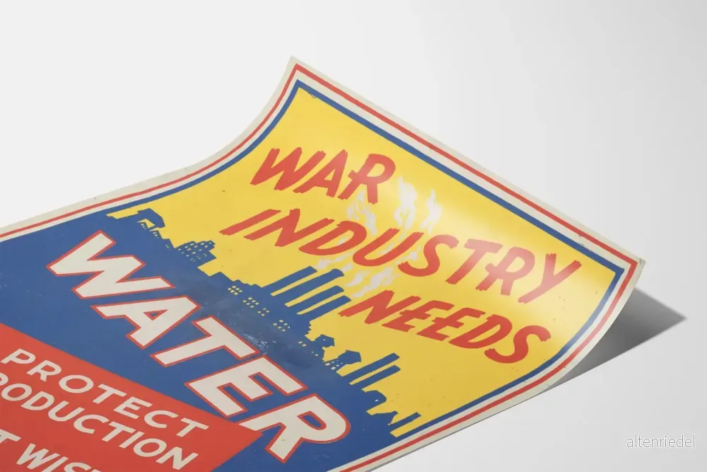 Vintage industriell poster War Industry Needs Water - Bild 3