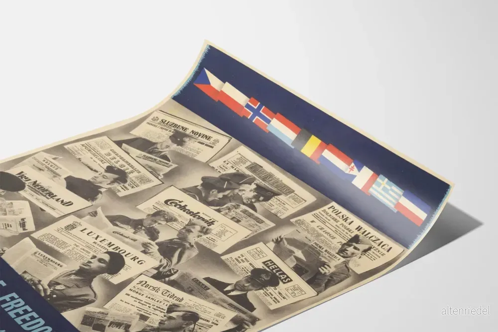 Vintageaffisch med allierade tidningar i Storbritannien - Bild 3