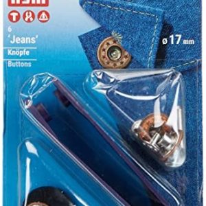 Prym Jeans Icke Sy Öppna Stjärnor Knappar 6 Delar, 17 mm Storlek, Gammal Brons 4002276222380