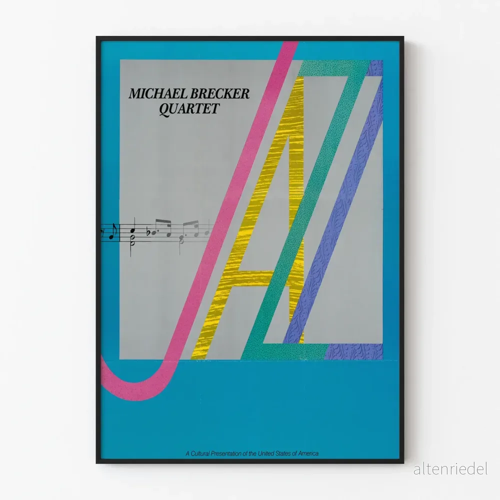 Michael Brecker Quartet affisch abstrakt färgglad design