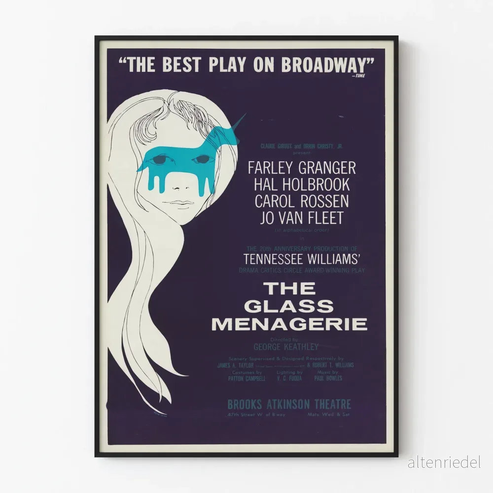 Vintageposter The Glass Menagerie för väggdekoration