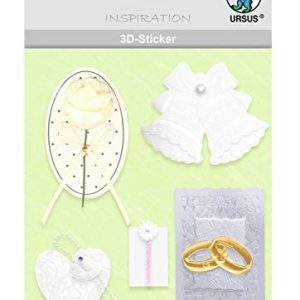 3D klistermärke bröllop, bestående av flera nivåer, högklassiga material, självhäftande, för dekoration gratulationskort, scrapbooking och andra pysselarbete 4008525694427 3D klistermärke bröllop, bestående av flera nivåer, högklassiga material, självhäftande, för dekoration gratulationskort, scrapbooking och andra pysselarbete 4008525694427