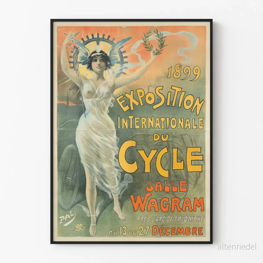 Vintageaffisch för den Internationella Cykelutställningen 1899